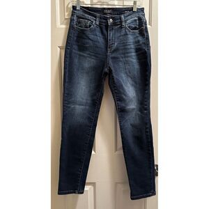 Women's Judy Blue Jeans Slim‎ Fit Mid-Rise Dark Wash Denim Blue Size 7/28